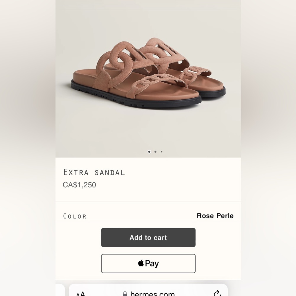 Hermes Extra Chypre Sandals Rose Perle Size 39.5.WORN ONCE. Good condition!!!